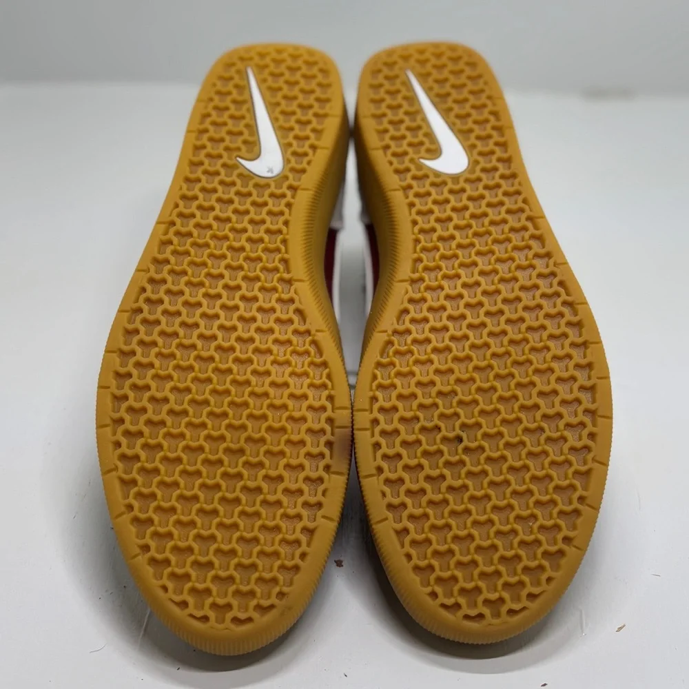 Nike SB Force 58 Red White Gum Sole Suede Sneakers Men’s 8.5 Skate Shoes - Picture 9 of 15